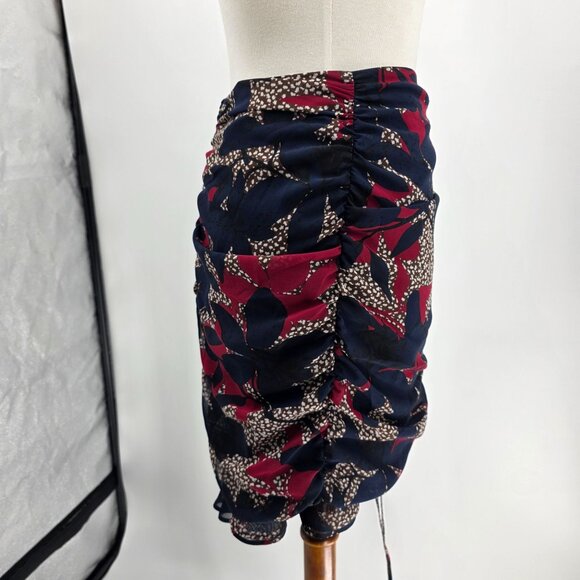 Bar III Womens Ruched Mini Skirt Size 2 Floral Print Polyester Blend - Picture 7 of 12